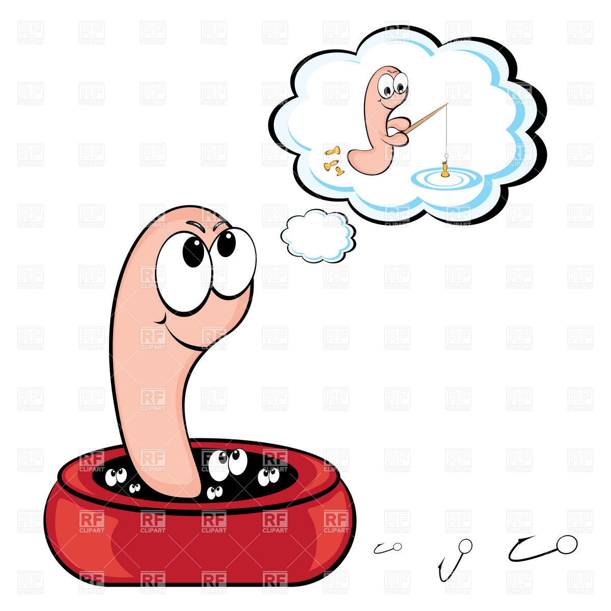 1200x1200 Cute Dreaming Worm Vector Image Of Plants And Animals Dvarg