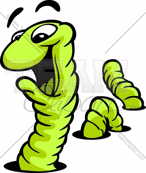 498x590 Happy Cartoon Worm Vector Illustration