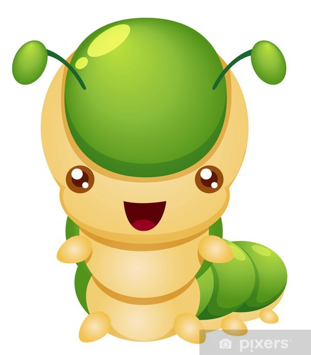 613x700 Illustration Of Cartoon Worm Vector Wall Mural