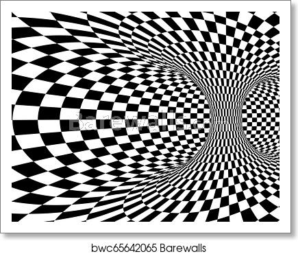 435x370 Abstract Wormhole Tunnel Black And White Square Optical Illusion