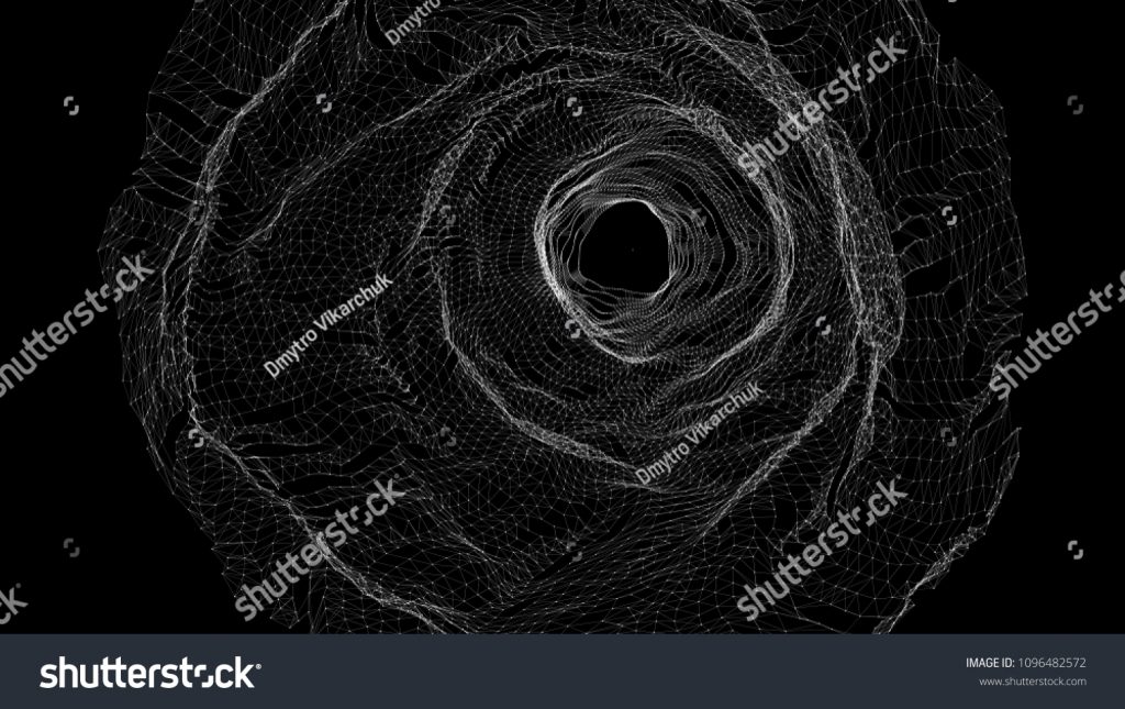 1024x645 Stock Vector Abstract Grid Wormhole Futuristic D Portal Space Time