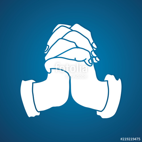 500x500 Hands Prayer, Praise God, Thank You God Worship Graphic Vector