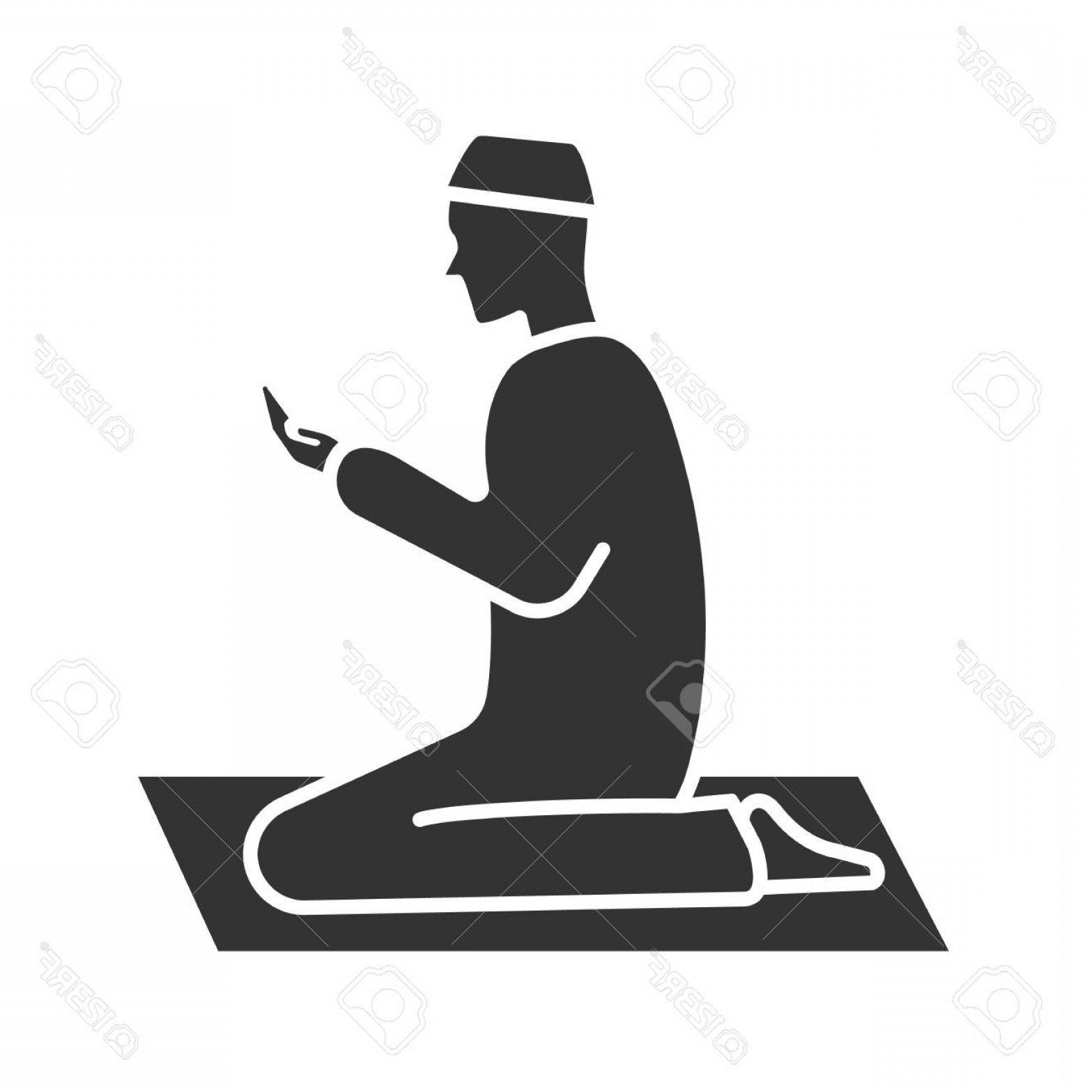 1560x1560 Photostock Vector Praying Muslim Man Glyph Icon Worship Islamic