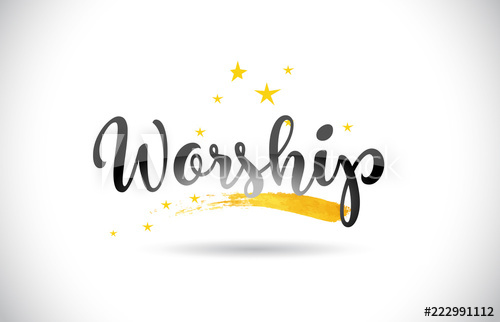 500x322 Worship Word Vector Text With Golden Stars Trail And Handwritten