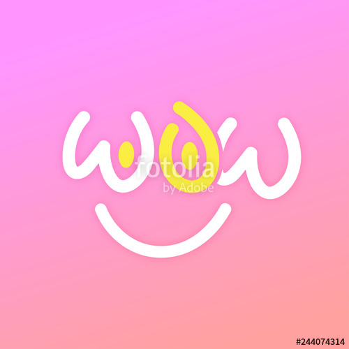 500x500 Wow Logo Design Template On Colorful Background Stock Image