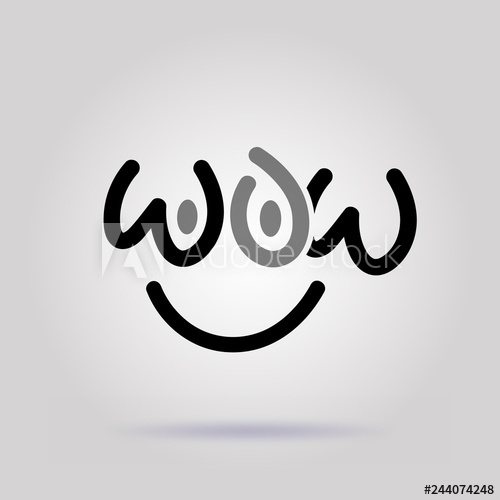500x500 Wow Logo Design Template On Gray Background