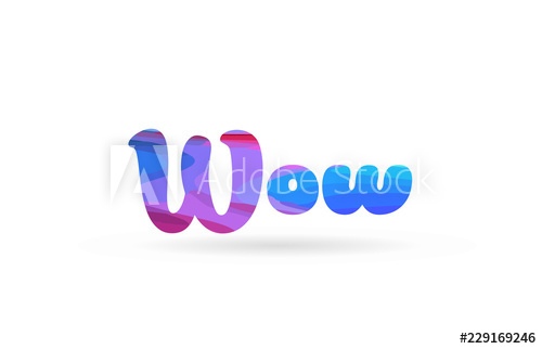 500x322 Wow Pink Blue Color Word Text Logo Icon