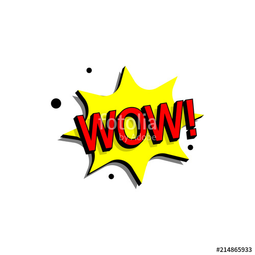 500x500 Comic Speech Bubble With Expression Text Wow Vector Bright