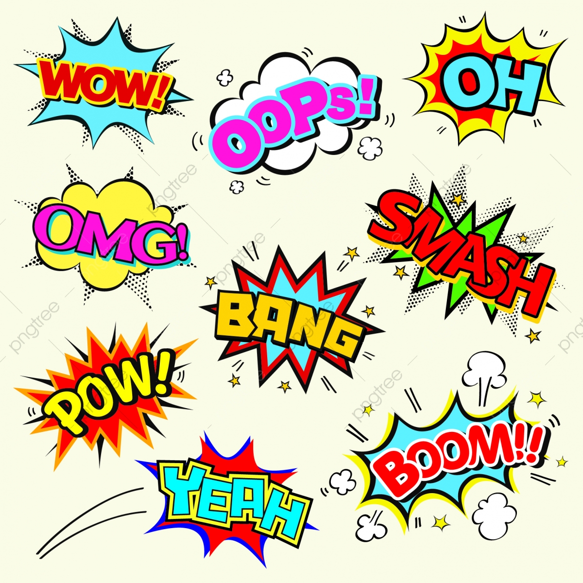 1200x1200 Wow Vector Design Oh Boom Yeah Pow Omg Oops Vectors, Wow Vector