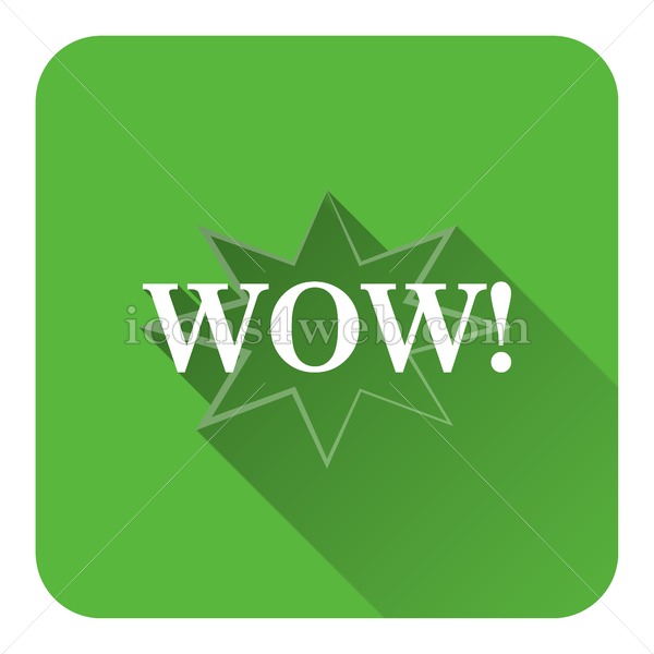 600x600 Wow Flat Icon With Long Shadow Vector