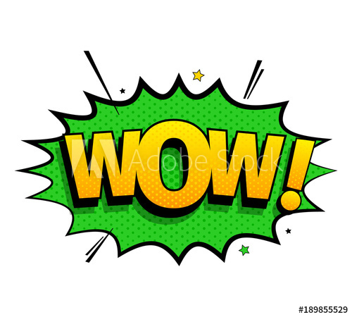 500x450 Comic Lettering Wow Vector Cartoon Illustration In Retro Pop Art