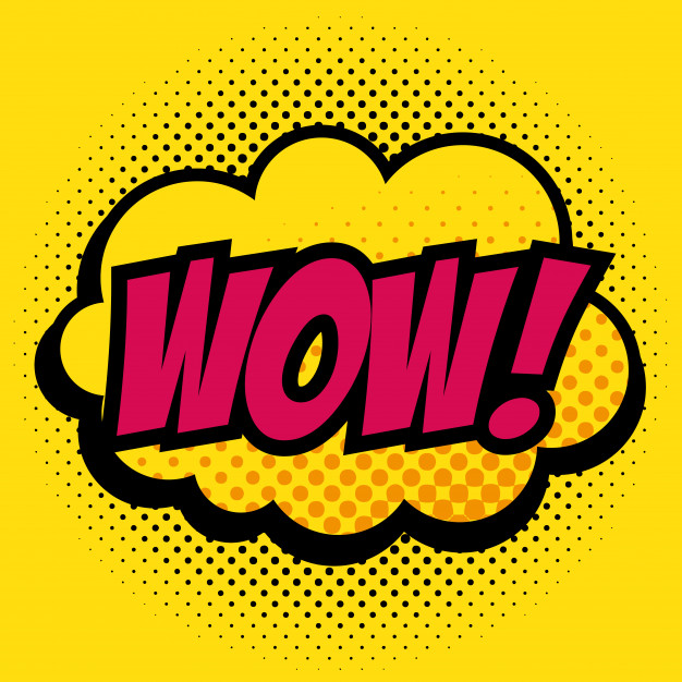 626x626 Comic Like Wow Pop Art Sign Over Yellow Background Vector