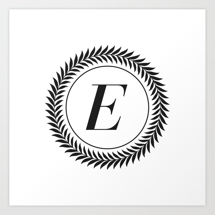 700x700 Monogram Laurel Wreath Design In White