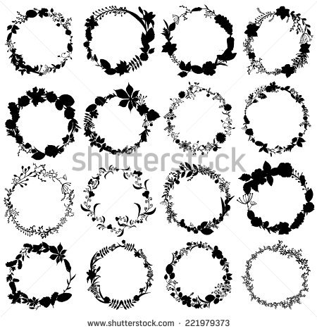 450x470 Flower Wreath Silhouette