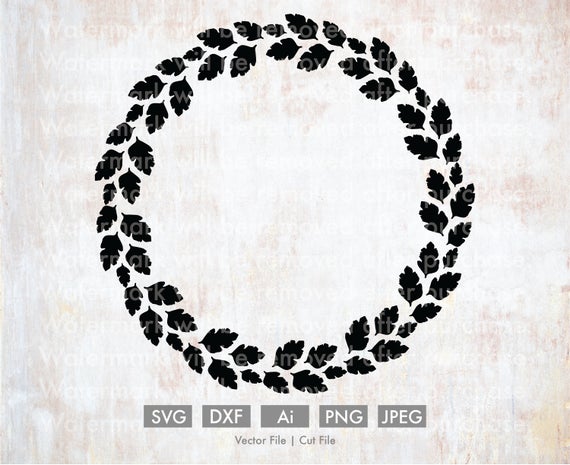 570x465 Leafy Elegant Wreath Vector Silhouette Cricut Etsy
