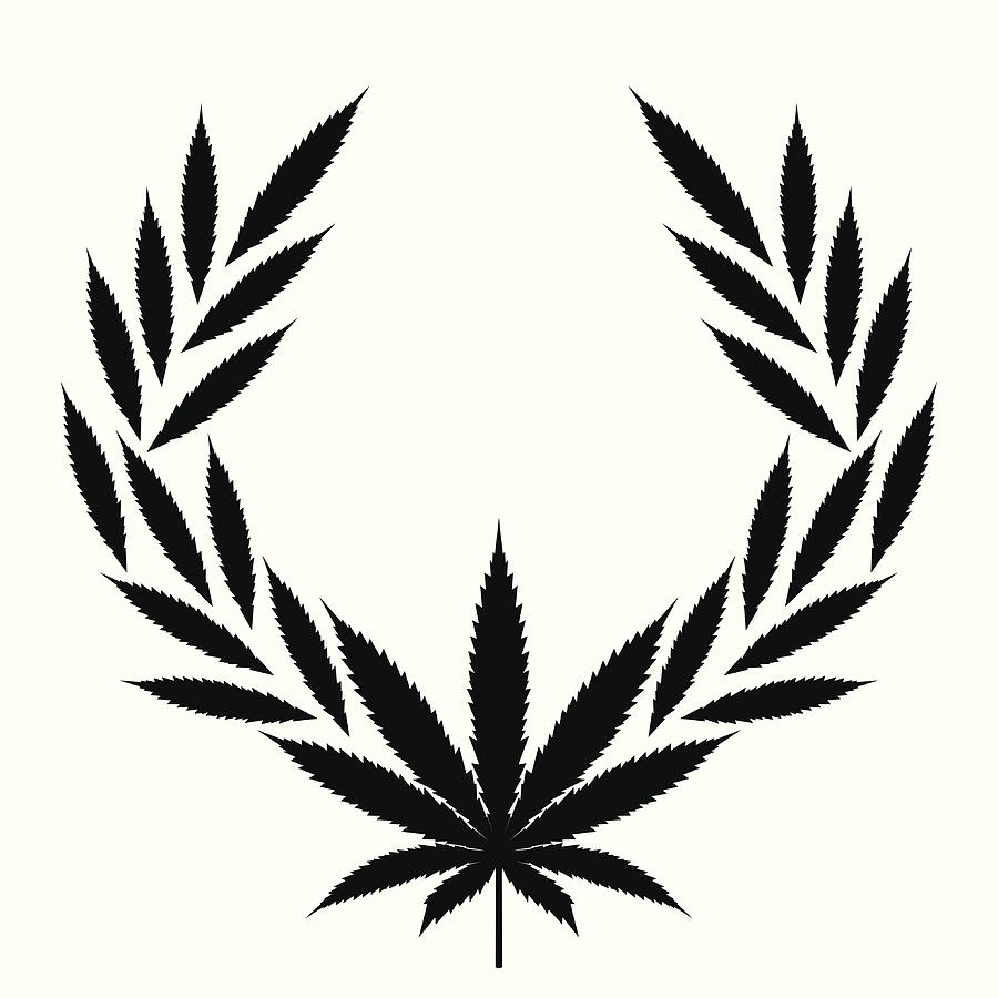 900x900 Marijuana Wreaths Vector Isolated On White Background Cannabis