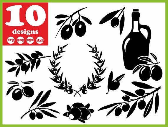 570x430 Olive Tree Vector Wreath Decal Leaf For Cricut Branch Etsy