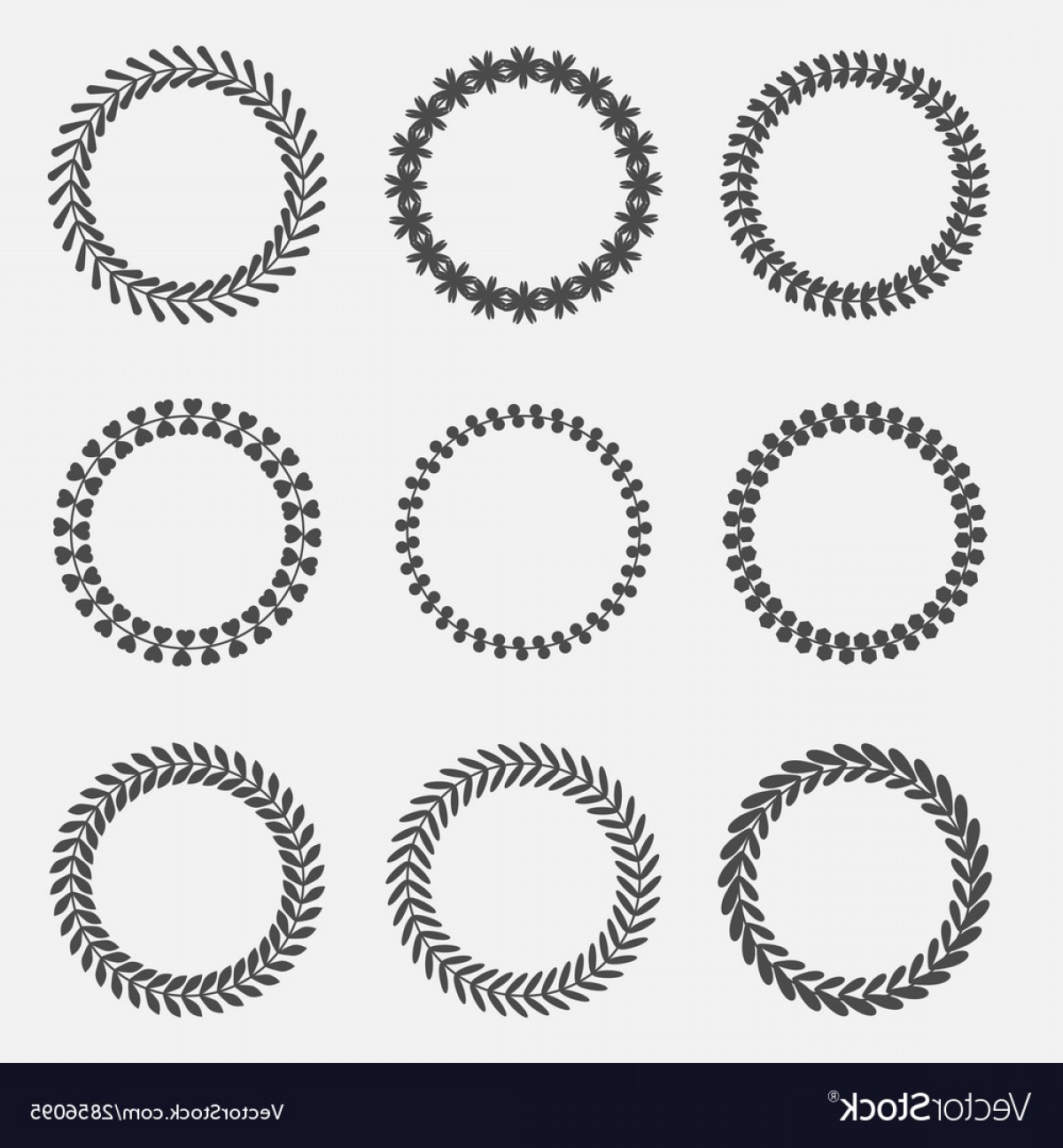 1200x1296 Set Of Silhouette Round Laurel Wheat Wreaths Vector Newwaysys