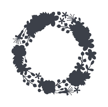 450x446 Spring Black Wreath Frame And Vintage Spring Wreath Silhouette