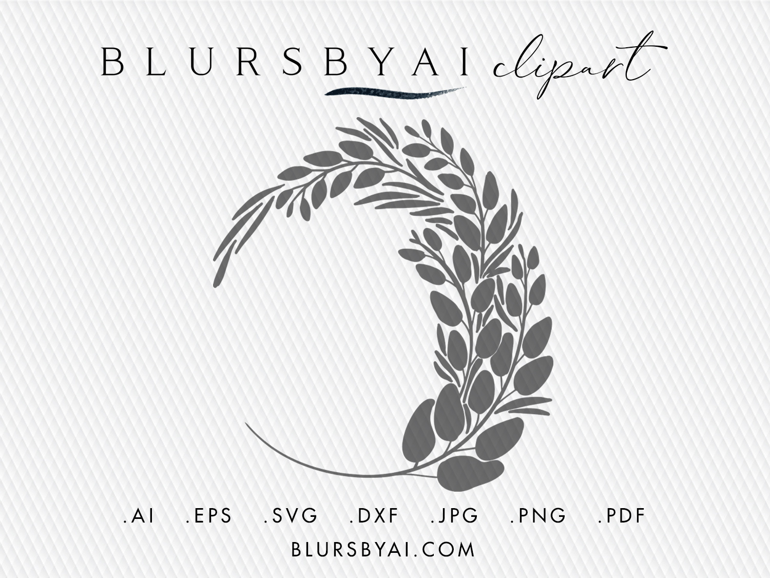 1500x1125 Vector Greenery Silhouette Wreath Graphic