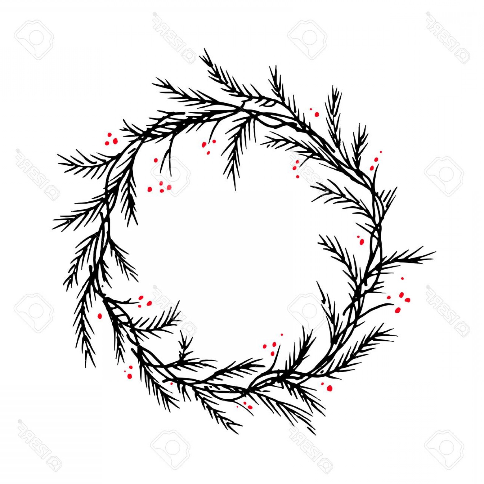 1560x1560 Christmas Wreath Border Vector Studiogrfx