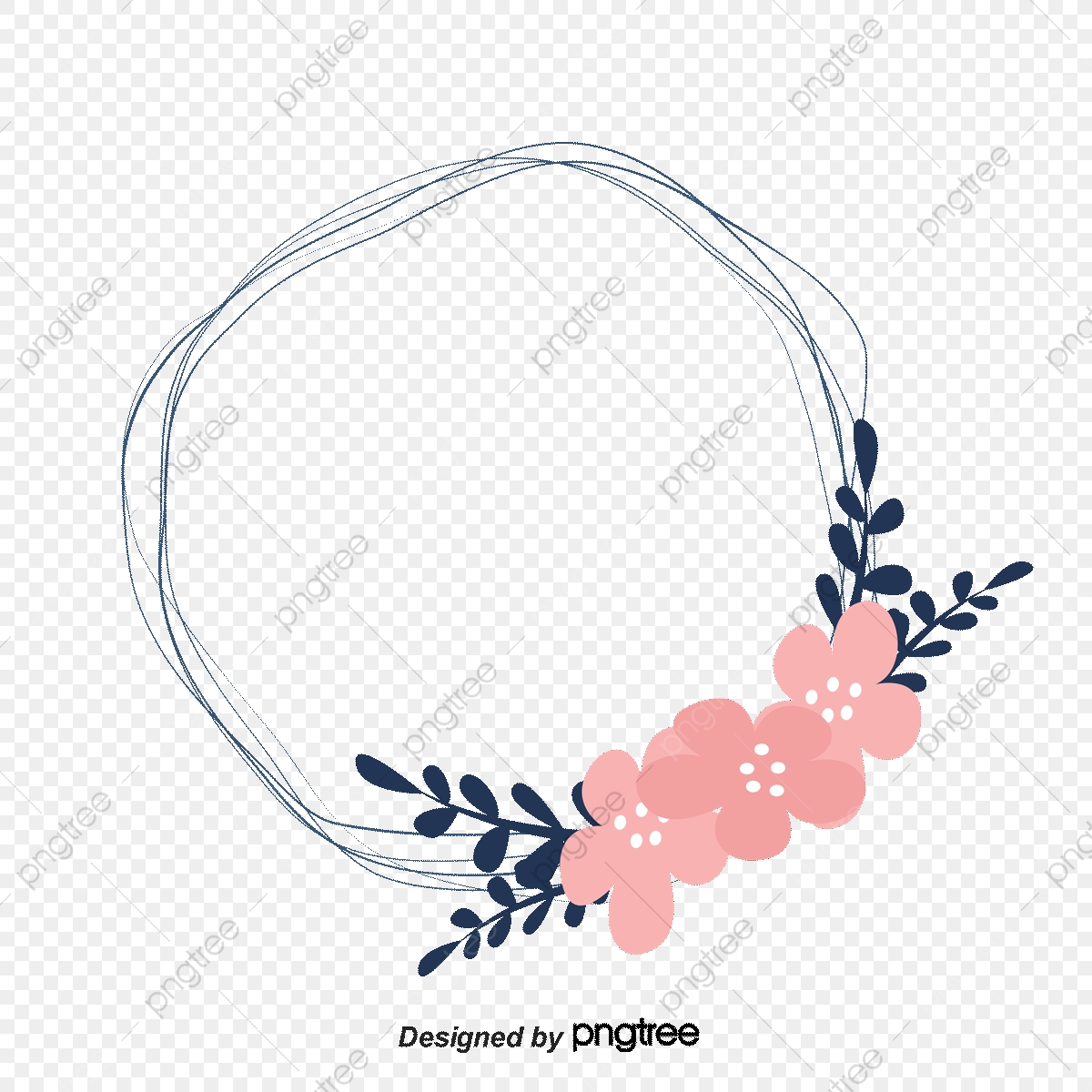 1200x1200 Fresh Wreath Vector, Wreath Vector, Pink, Illustration Png