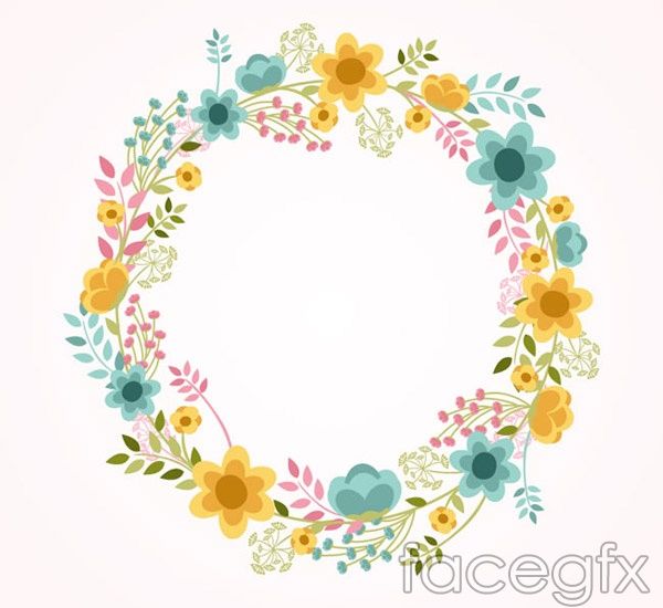600x550 Free Download Cartoon Round Wreath Vector Free Vector Includes