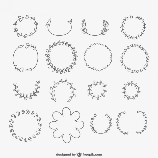 626x626 Hand Drawn Wreaths Vector Free Download
