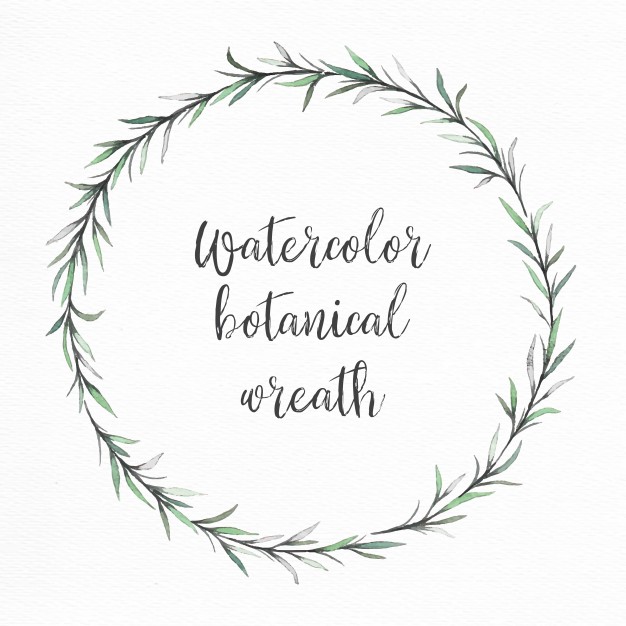 626x626 Hand Painted Watercolor Green Wreath Vector Free Download