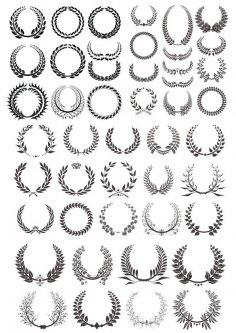 236x333 Laurel Wreath Vector Free Dxf Vectors