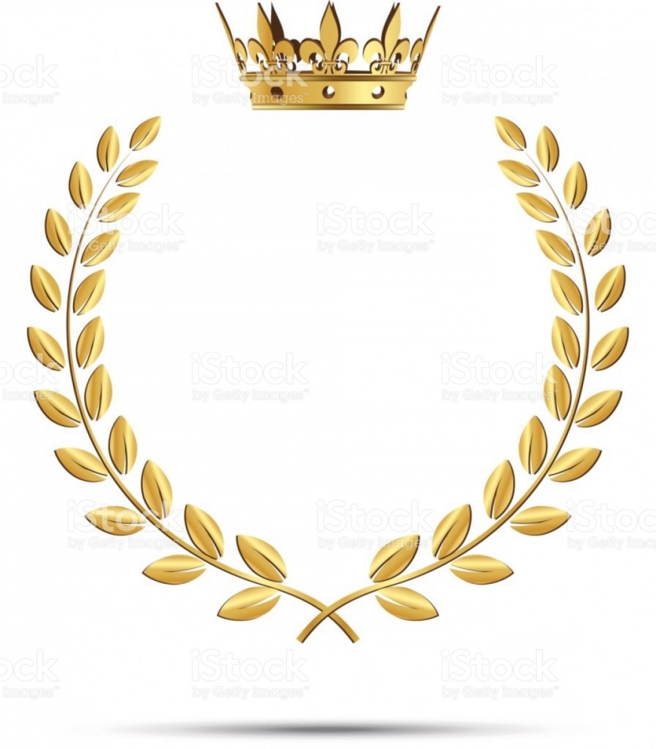 1290x1473 Isolated Golden Laurel Wreath With Crown Vector Illustration Gm