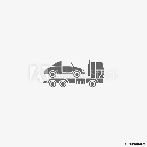 Wrecker Truck With Evacuated Car Vector Icon 500x500 Wrecker Truck With Evacuated Car Vector Icon