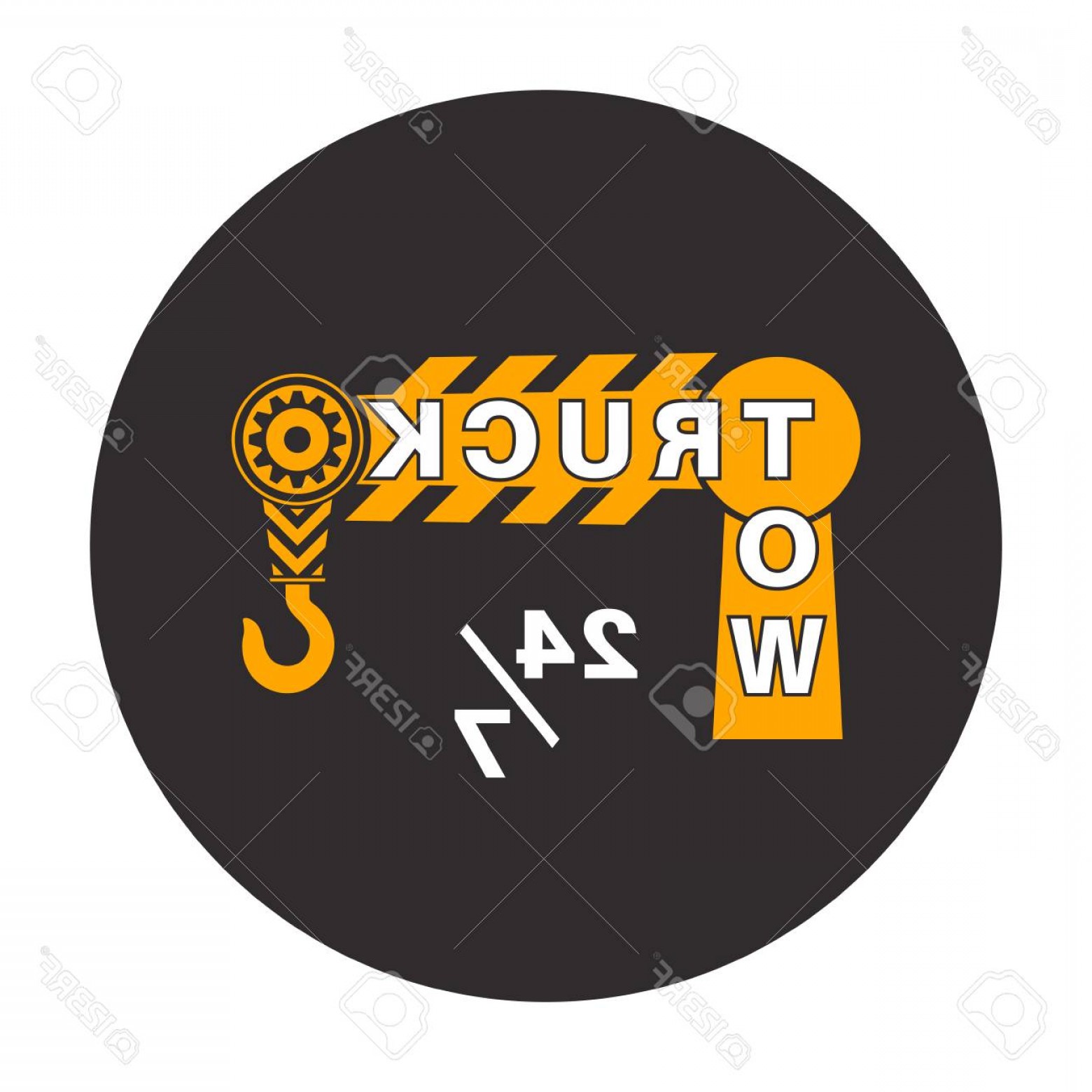 Photostock Vector Tow Truck Icon Wrecker Logotip Towing Hook Round 1560x1560 Photostock Vector Tow Truck Icon Wrecker Logotip Towing Hook Round