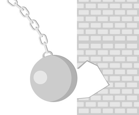 450x373 The Wrecking Ball Breaks The Wall Building Concept Broken