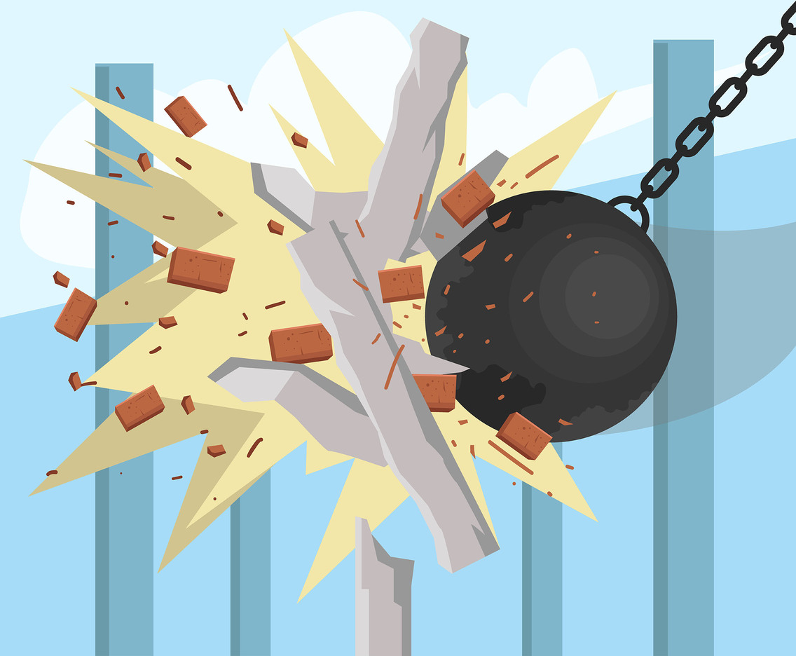 1136x936 Wrecking Ball Impact Vector Vector Art Graphics
