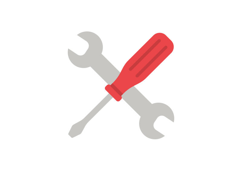 800x566 Wrench And Screwdriver Flat Vector Icon