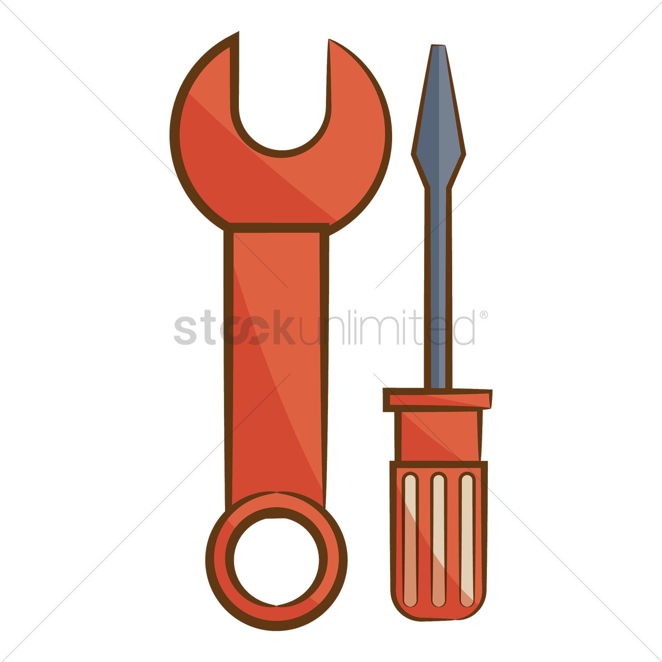1300x1300 Wrench And Screwdriver Vector Image