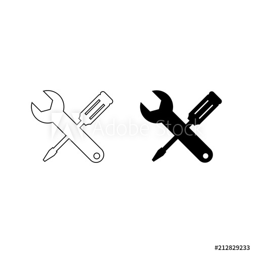 500x500 Wrench And Screwdriver Vector Icon
