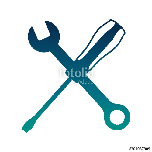 500x500 Wrench Key And Screwdriver Vector Illustration Design Stock Image