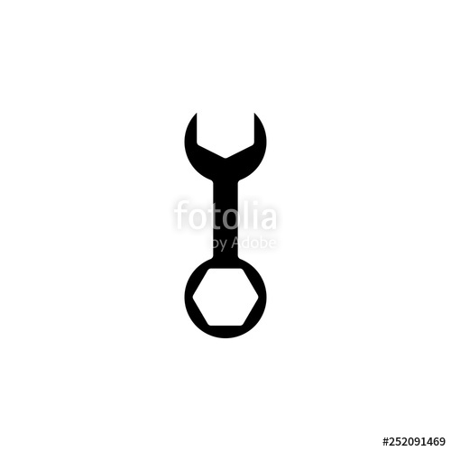 500x500 Wrench Icon Vector Wrench Vector Design Sign Design Flat Style