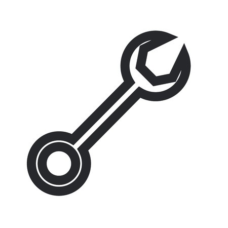 450x450 Flat Design Single Wrench Icon Vector Illustration Royalty Free