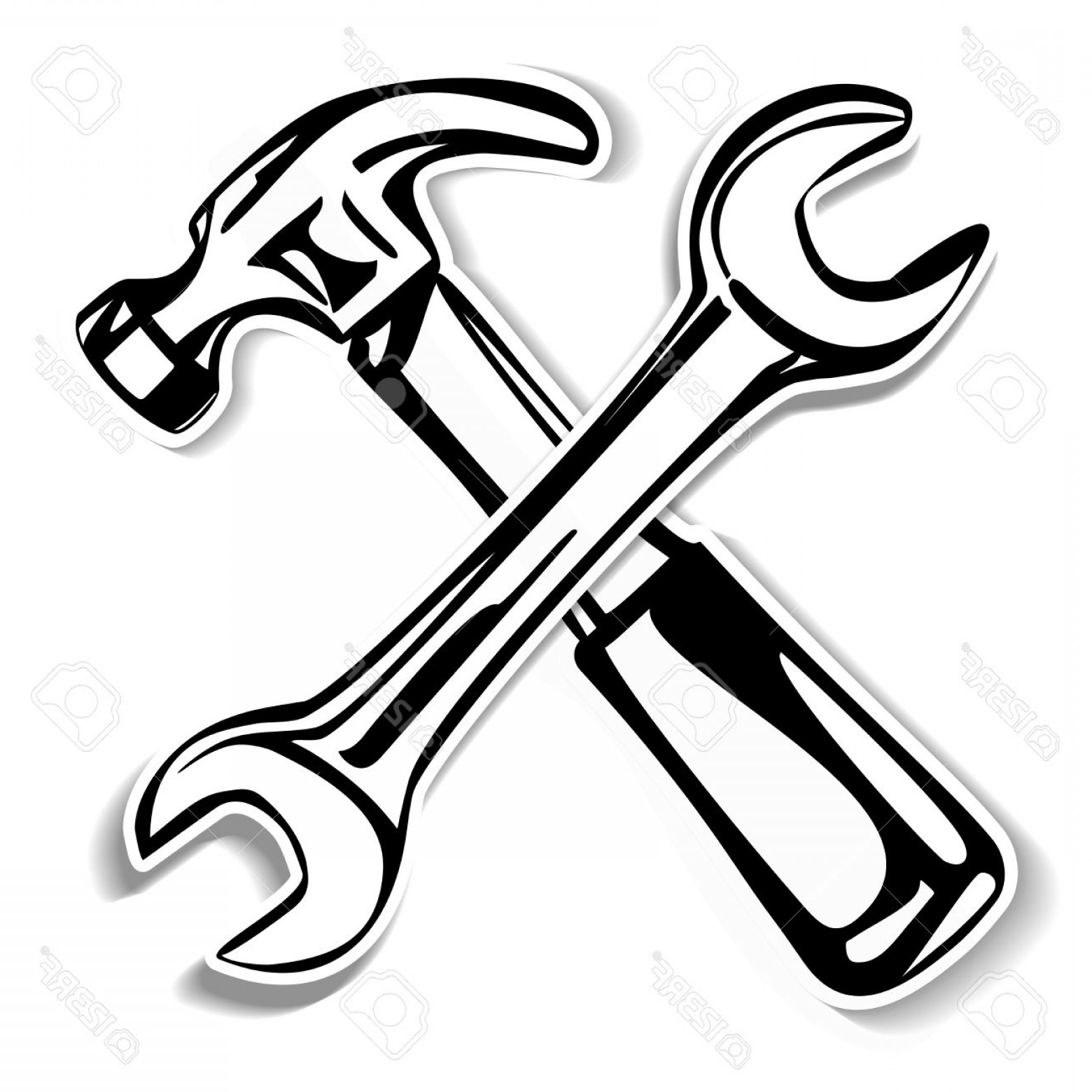 1560x1560 Photohammer And Wrench Icon Vector Illustration Newwaysys