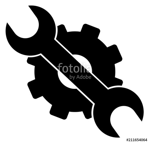 Black Gear And Wrench Vector Stock Image And Royalty Free 500x481 Black Gear And Wrench Vector Stock Image And Royalty Free