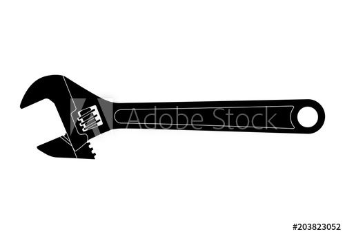 Vector Adjustable Wrench Spanner Silhouette On White Background 500x340 Vector Adjustable Wrench Spanner Silhouette On White Background