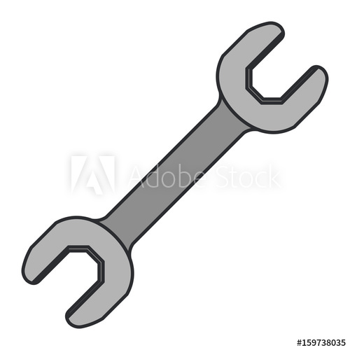 White Background With Color Silhouette Of Wrench Tool With Thin 500x500 White Background With Color Silhouette Of Wrench Tool With Thin