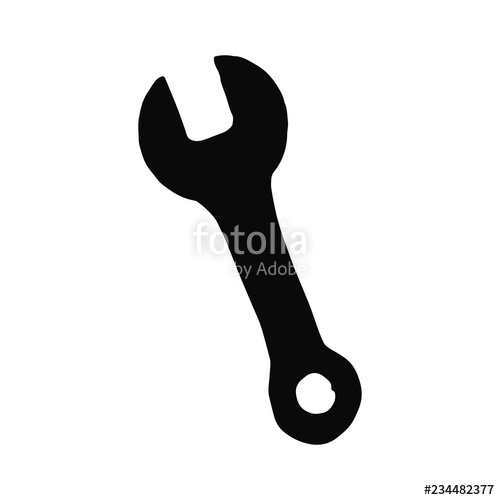 Wrench Silhouette Vector Icon Isolated Object Stock Image 500x500 Wrench Silhouette Vector Icon Isolated Object Stock Image