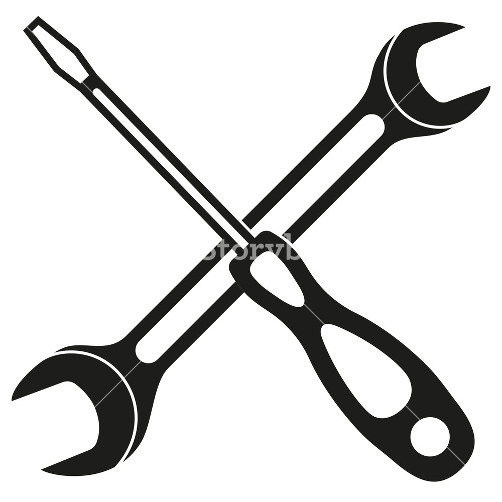 Black And White Screwdriver Wrench Cross Silhouette Handyman 1000x1000 Black And White Screwdriver Wrench Cross Silhouette Handyman