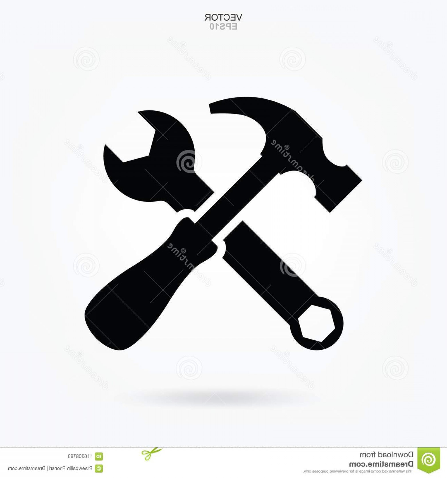 1560x1668 Hammer Wrench Icon Craftsman Tool Sign Symbol Vector Hammer Wrench