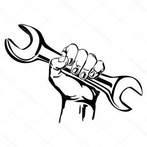 300x300 Hand With Wrench Vector Clipart Catchsplace