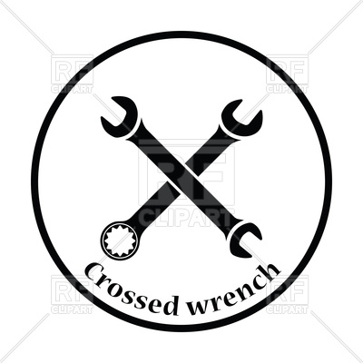 400x400 Thin Circle Design Icon Of Crossed Wrench Vector Image Of Icons